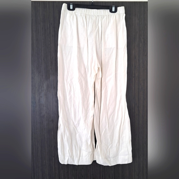 Banana Republic High-waist, Wide Leg Cropped Pant, Linen, White, XS - Picture 3 of 5